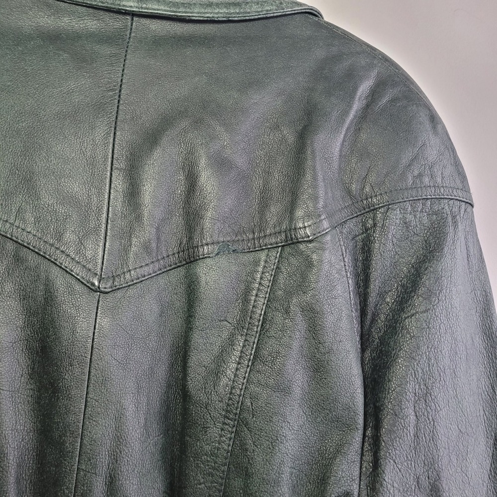 Vintage Adventure Bound Wilson's dark green leather bomber jacket thinsulate‎ - Picture 8 of 16